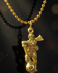 Powerful Hanuman Gada Gold-Plated Pendant with Chain | Divine Strength Spiritual Necklace for Men & Boys
